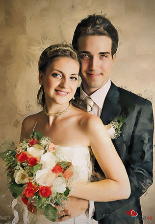 оригинальный подарок на свадьбу, портрет