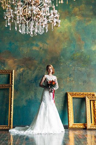 осеннее утро невесты в ярких тонах, образ невесты