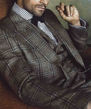 осенний образ жениха, костюм из твида