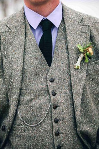 осенний образ жениха, костюм-тройка из твида