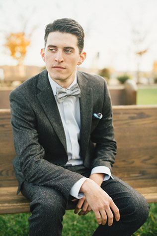 осенний образ жениха, костюм из твида