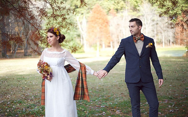 осенний образ жениха, бабочка