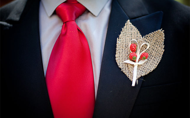 осенний образ жениха, бутоньерка