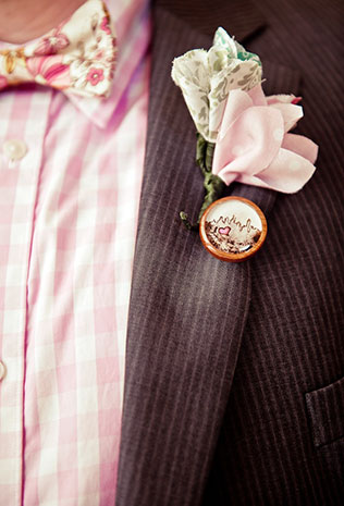 осенний образ жениха, бутоньерка