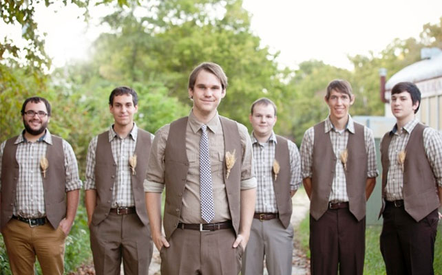 осенний образ жениха, бутоньерка