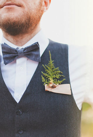 осенний образ жениха, бутоньерка