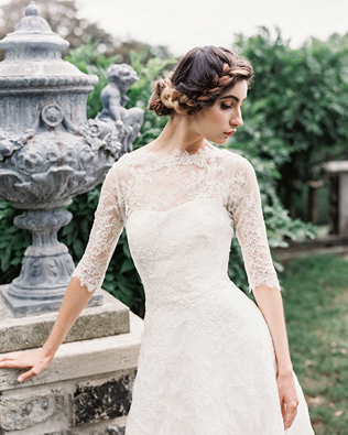 Осенний образ невесты, укороченное свадебное платье