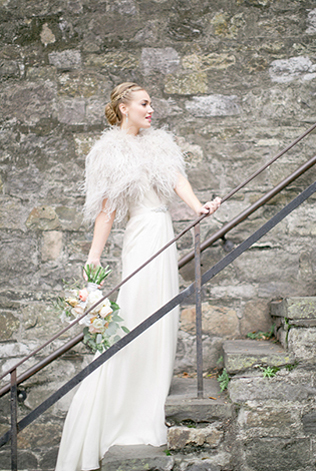 Осенний образ невесты, вязаное болеро