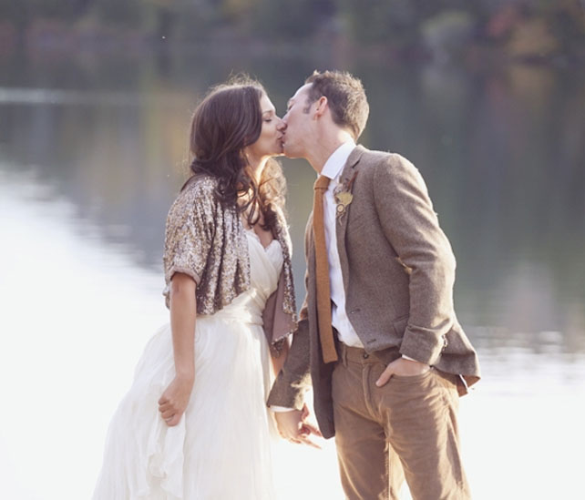 Осенний образ невесты, вязаное болеро