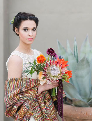 Осенний образ невесты, вязаная накидка