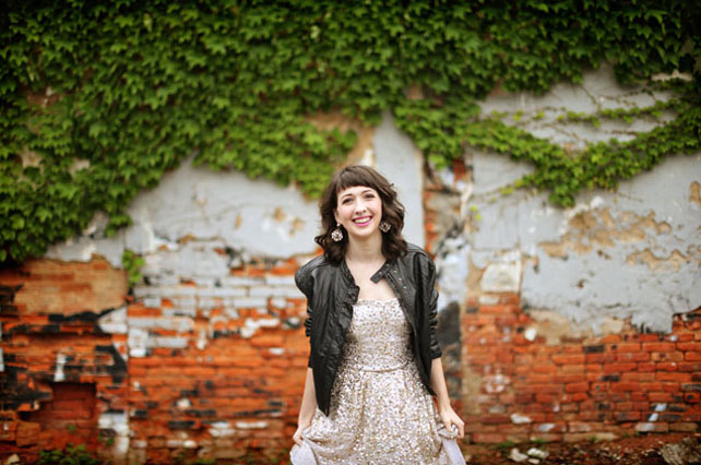 Осенний образ невесты, кожаная куртка