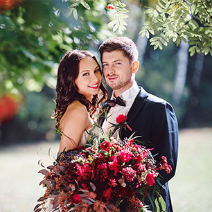 Осенняя свадьба в цвете Марсала: Александр и Ольга