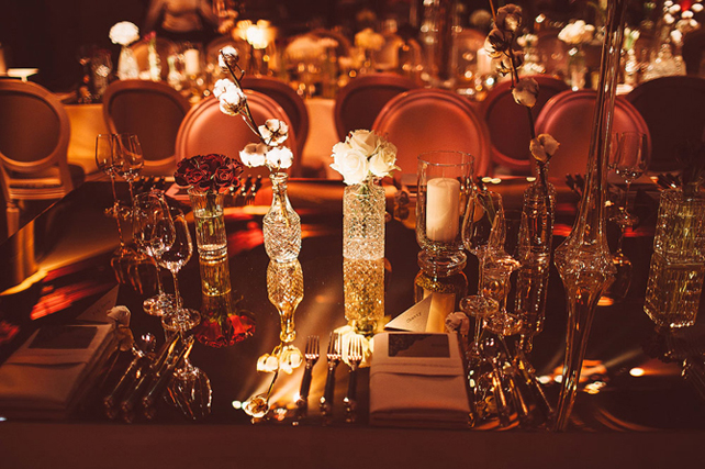 освещение на свадьбе в стиле гламур 