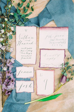 Бумажное вдохновение: свадебная полиграфия с оторванными краями 