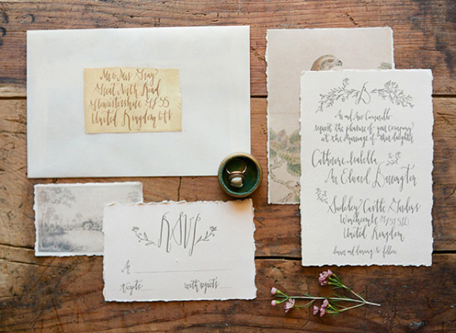 Бумажное вдохновение: свадебная полиграфия с оторванными краями 