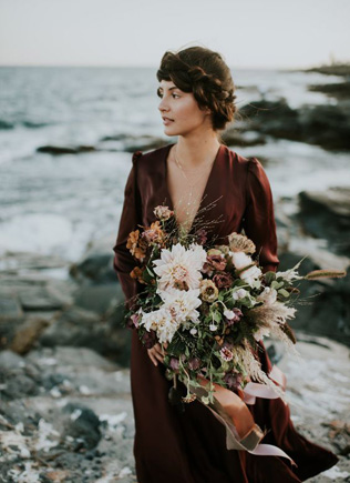 букет невесты с пампасной травой 