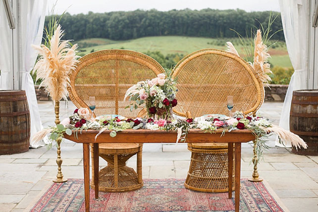 Оформление свадьбы пампасной травой