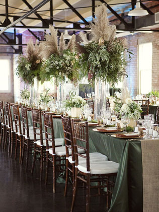 Оформление свадьбы пампасной травой 