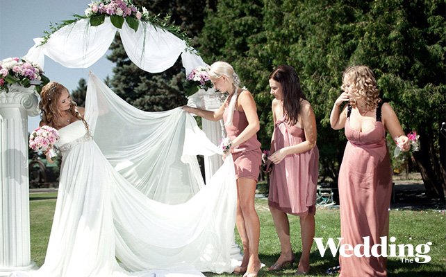 Платье подружек, сшитые в ателье 