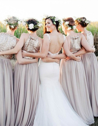 Свадебные тренды: платья подружек невесты для бархатного сезона 