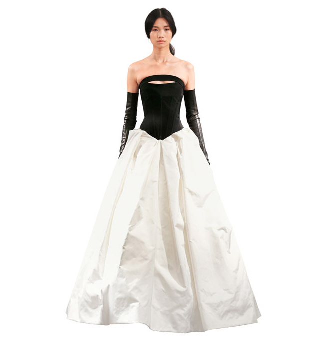 Тренды 2014: Свадебные платья, чёрно-белое платье