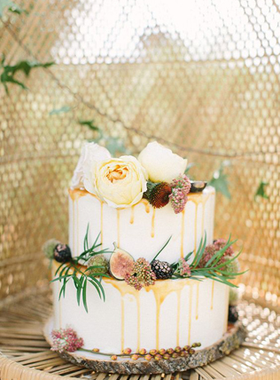 40 потрясающих свадебных тортов с подтеками  