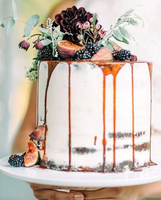 40 потрясающих свадебных тортов с подтеками  