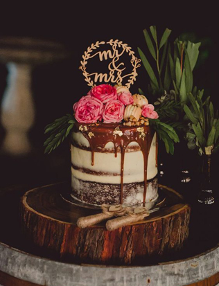 40 потрясающих свадебных тортов с подтеками  