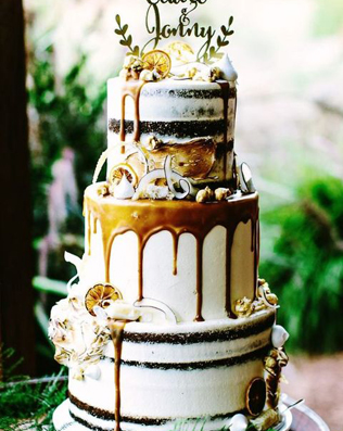 40 потрясающих свадебных тортов с подтеками  
