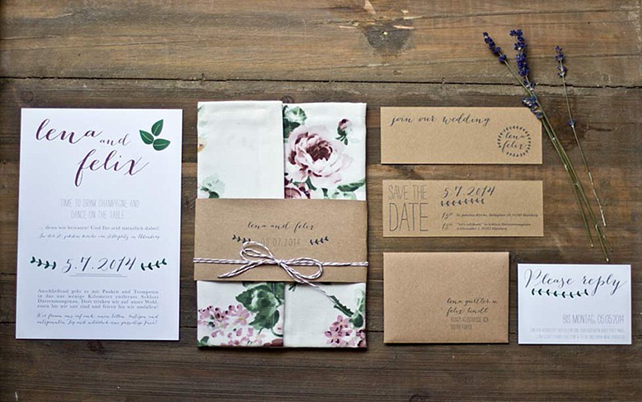 55 примеров свадебной полиграфии с цветочными мотивами 