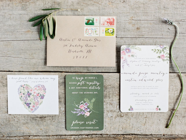 55 примеров свадебной полиграфии с цветочными мотивами 