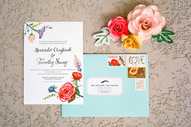 55 примеров свадебной полиграфии с цветочными мотивами 