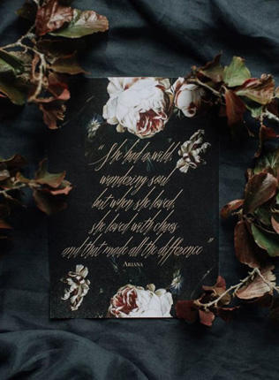 Осеннее вдохновение: свадебная полиграфия в черном цвете 