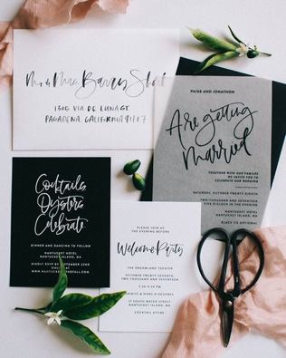 Осеннее вдохновение: свадебная полиграфия в черном цвете 