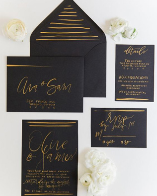 Осеннее вдохновение: свадебная полиграфия в черном цвете 