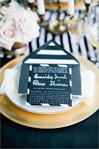 Черно-белая полоска на свадьбе - полиграфия