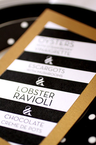 Черно-белая полоска на свадьбе - полиграфия