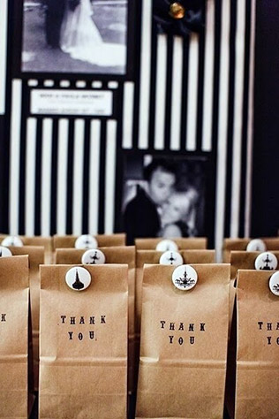 Черно-белая свадьба - бонбоньерки
