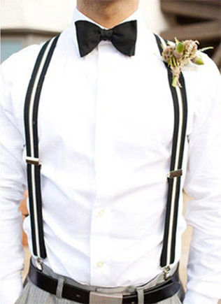 Черно-белая полоска на свадьбе - в образе жениха