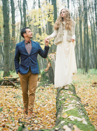 Благородный мех: полушубки и накидки для невест 