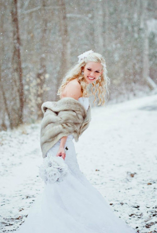 Благородный мех: полушубки и накидки для невест 