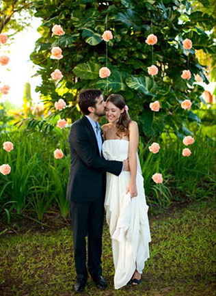 помпоны в декоре свадьбы, фотосессия