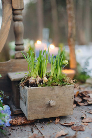 свадебная фотосессия невесты в лесу, декор