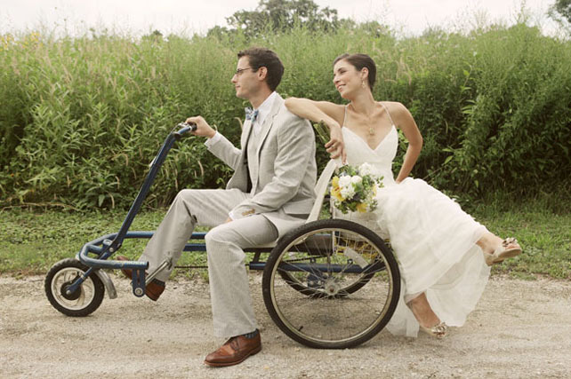 Свадебная прогулка на велосипедах