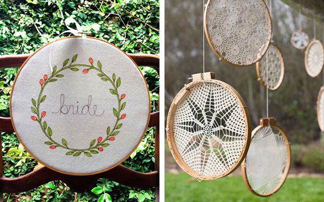 пяльцы в декоре свадьбы