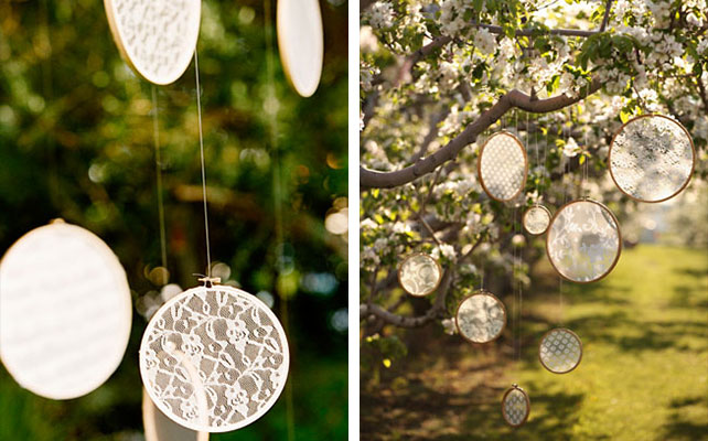 пяльцы в декоре свадьбы