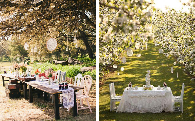 пяльцы в декоре свадьбы, место торжества