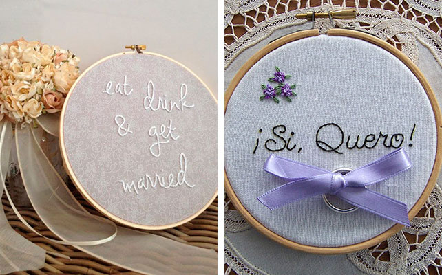 пяльцы в декоре свадьбы