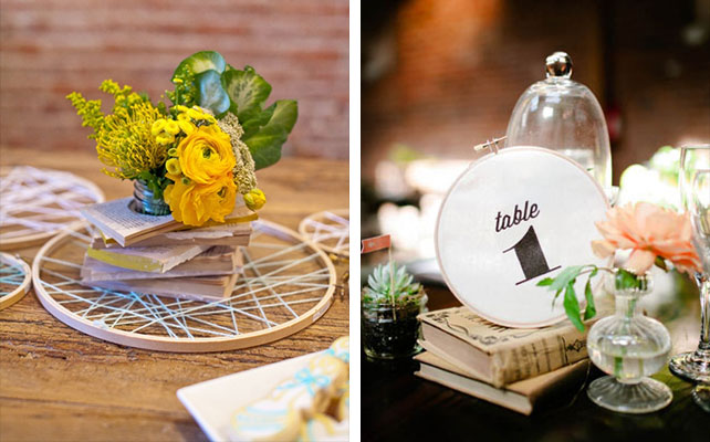 пяльцы в декоре свадьбы