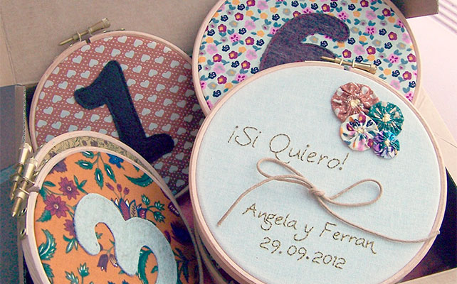 пяльцы в декоре свадьбы